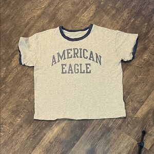 American Eagle Outfitters Gray Ringer Tee